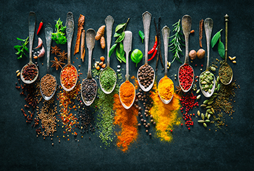 Colourful,Various,Herbs,And,Spices,For,Cooking,On,Dark,Background